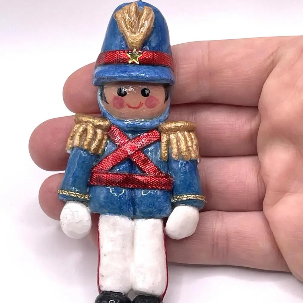 Vintage Nutcracker Salt Dough‎ Christmas Ornament 3.5